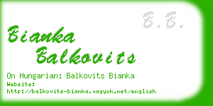 bianka balkovits business card